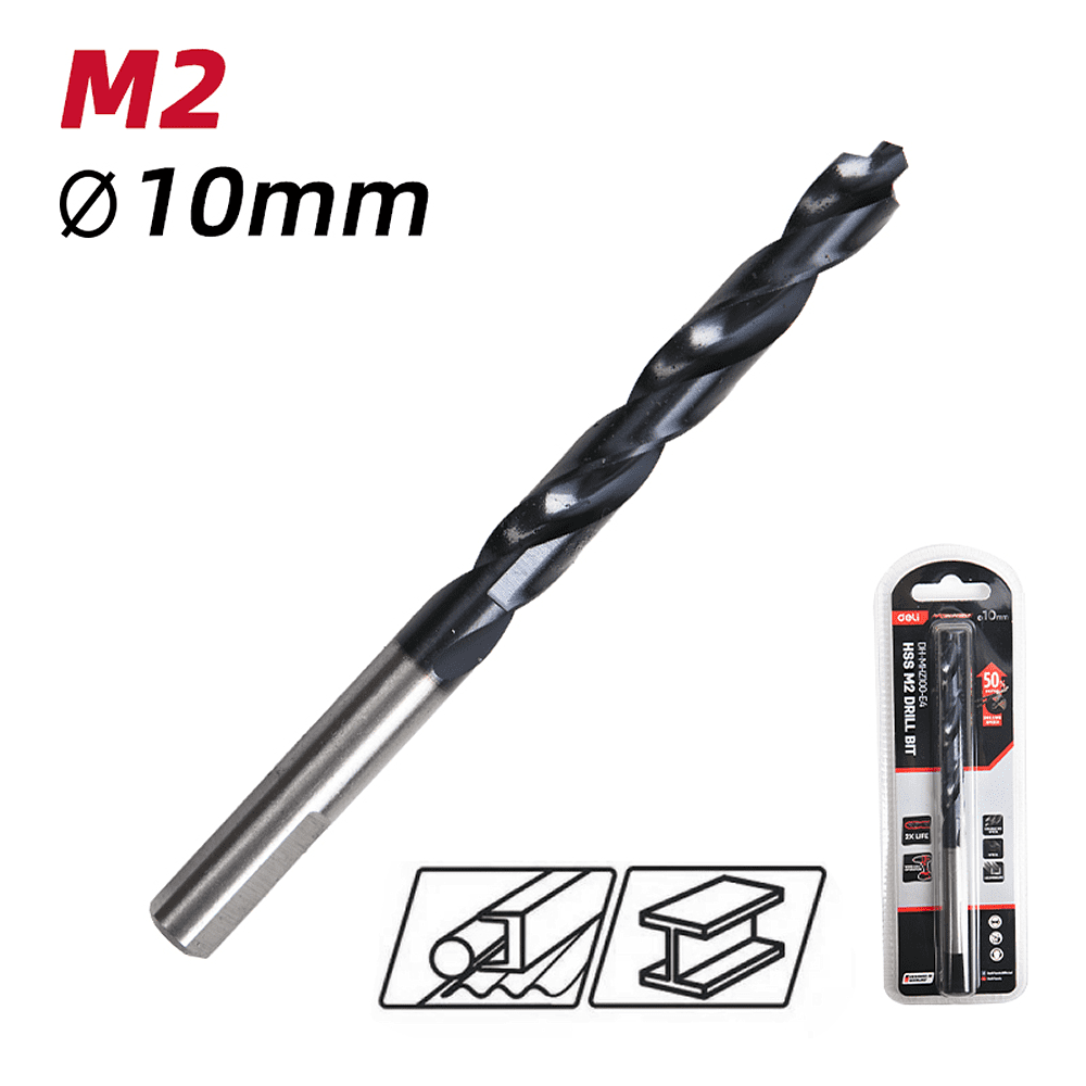 Сверло по металлу Deli RS EDH-MHZ100-E4, 10.0 мм, DIN 338, HSS-TiN - 6 Сверло по металлу Deli RS EDH-MHZ100-E4, 10.0 мм, DIN 338, HSS-TiN - 6