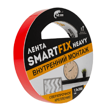 Лента клейкая двусторонняя 15 мм x 3 м SmartFix Heavy SFV1530T монтажная, сверхсильная, прозрачная