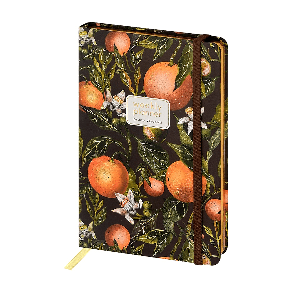 Еженедельник недатированный "Flora. Paradise. Oranges", А5, 144 страниц, линованный, оранжевый, зеленый