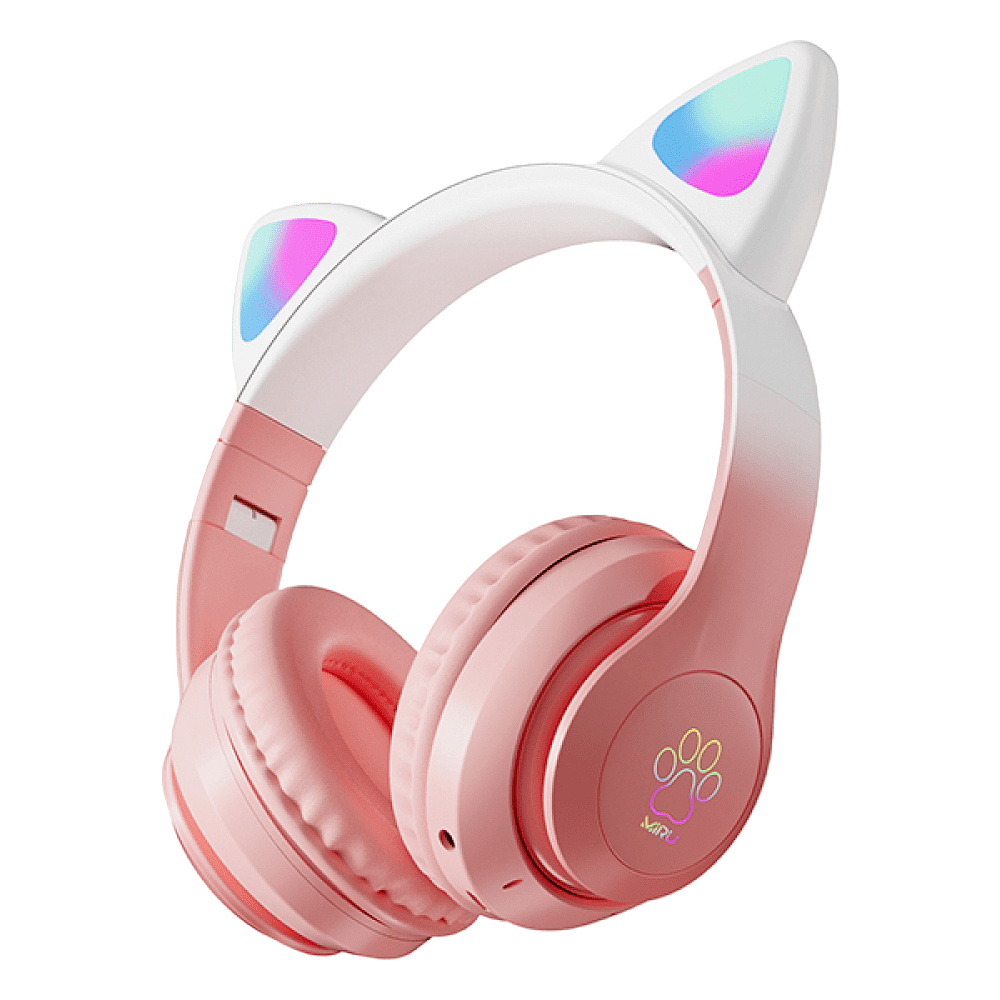 Наушники  беспроводные Miru "CAT EP-W10", Bluetooth, розовый  - 2