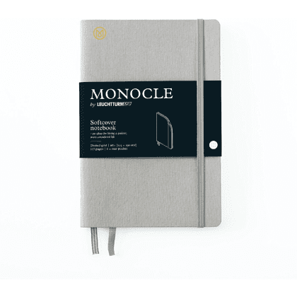 Блокнот "Leuchtturm1917. Monocle", B6+, 128 страниц, в точку, на резинке, светло-серый
