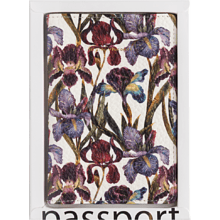 Обложка для паспорта "Flora. Ирисы", кожзам., белый