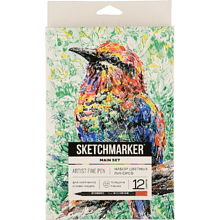 Ручка капиллярная "Sketchmarker Artist fine pen Main", 12 шт