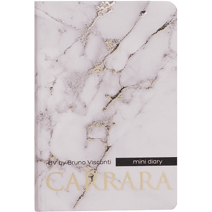Ежедневник недатированный "Carrara", А7, 416 страниц, белый, золотой