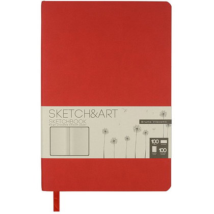 Скетчбук "Sketch&Art", 14x21 см, 100 г/м2, 100 листов, красный