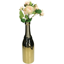 Ваза фаянсовая "Champagne Bottle", 39х11х12 см, золотистый