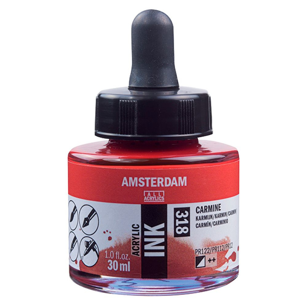 Краски жидкий акрил "Amsterdam", 318 кармин, 30 мл