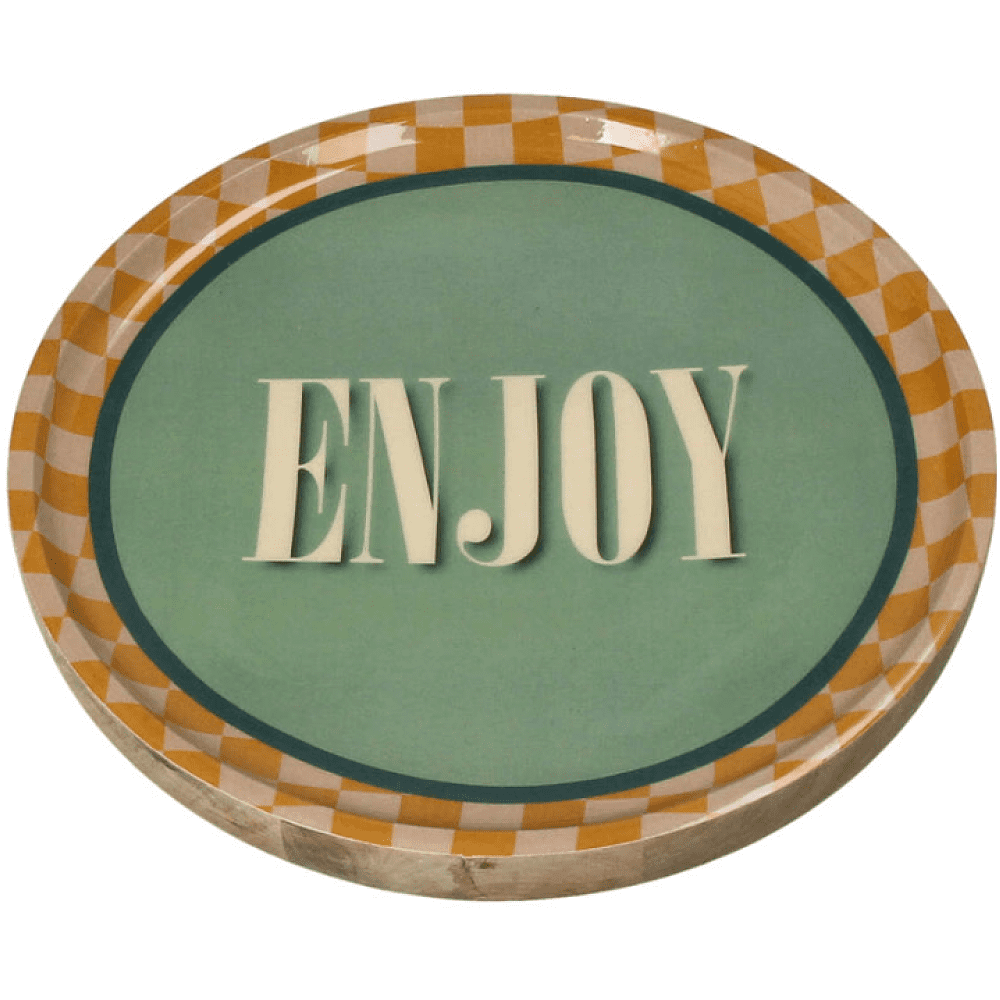 Тарелка деревянная "Enjoy", 25х25х2.5 см, разноцветный