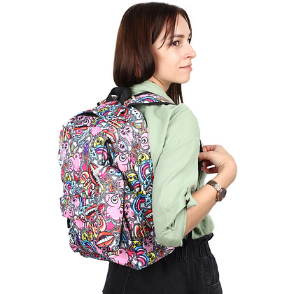 Рюкзак молодежный "EveryDay. Crazy" с пеналом, разноцветный - 6