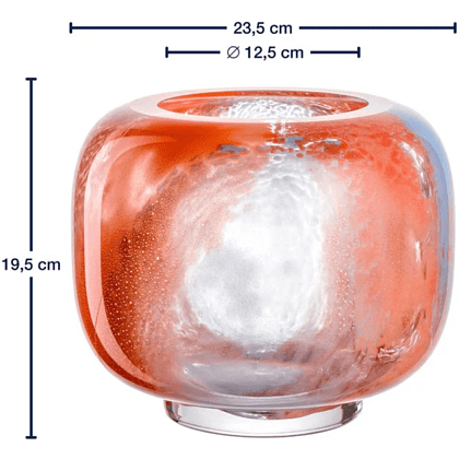 Ваза стеклянная "Cipria", 20 см, оранжевый, голубой - 2