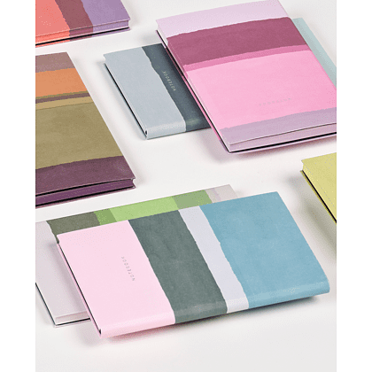 Блокнот "Stripes dusty pink", А4, 96 листов, розовый, голубой, срез разноцветный - 5