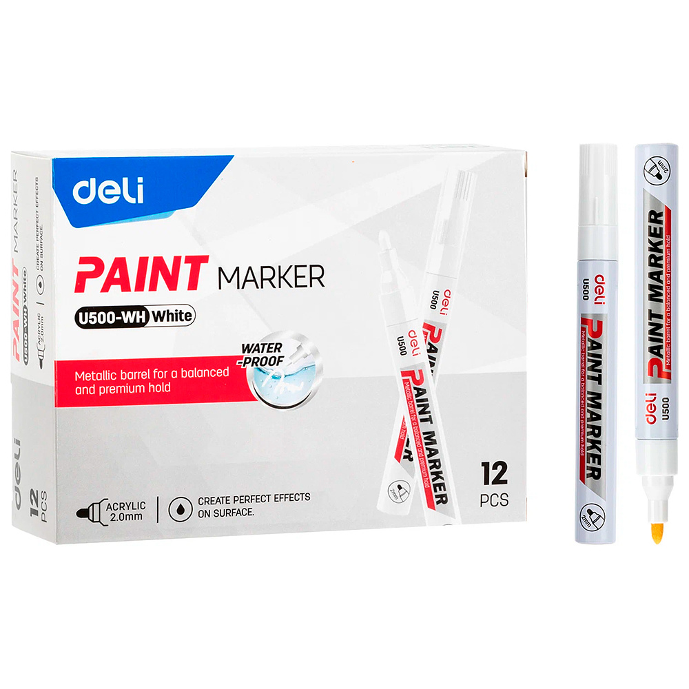 Маркер перманентный на нитрокраске "Paint marker", белый - 4