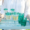 Бокал стеклянный для шампанского "Burano", 150 мл, бирюзовый - 2