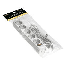Сетевой фильтр ExeGate SP-5-3W, EX221187RUS, 5 розеток, 3 м, белый