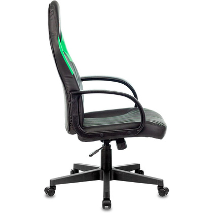 Кресло игровое "Zombie Runner", экокожа, пластик, черный, зеленый - 3