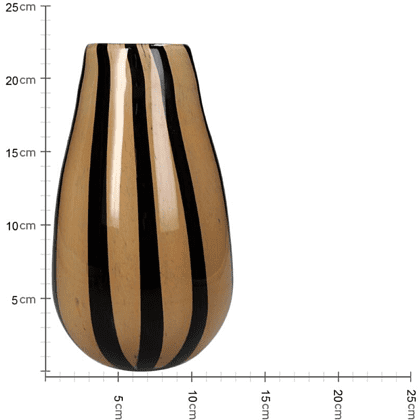 Ваза "Stripe Peach", стекло, бежевый, черный - 2