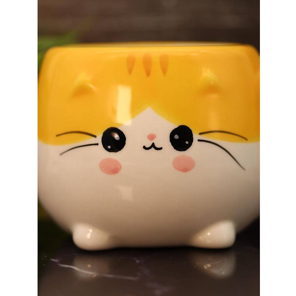 Кружка керамическая "Cat", 450 мл, оранжевый - 4