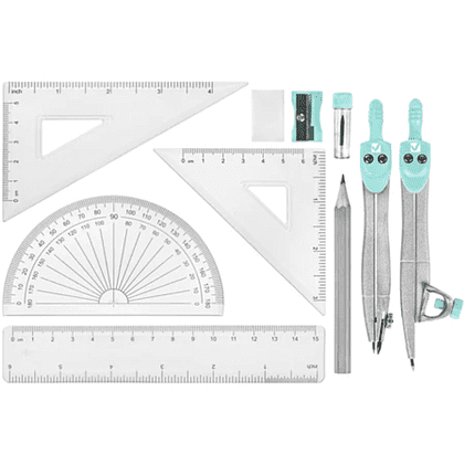 Готовальня "School Kit", 11 предметов, футляр, мятный - 2