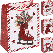 Пакет бумажный подарочный 18*23*10 см "Новый год!" ассорти