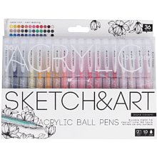 Набор ручек акриловых "Sketch&Art", 1 мм, 36 шт, ассорти