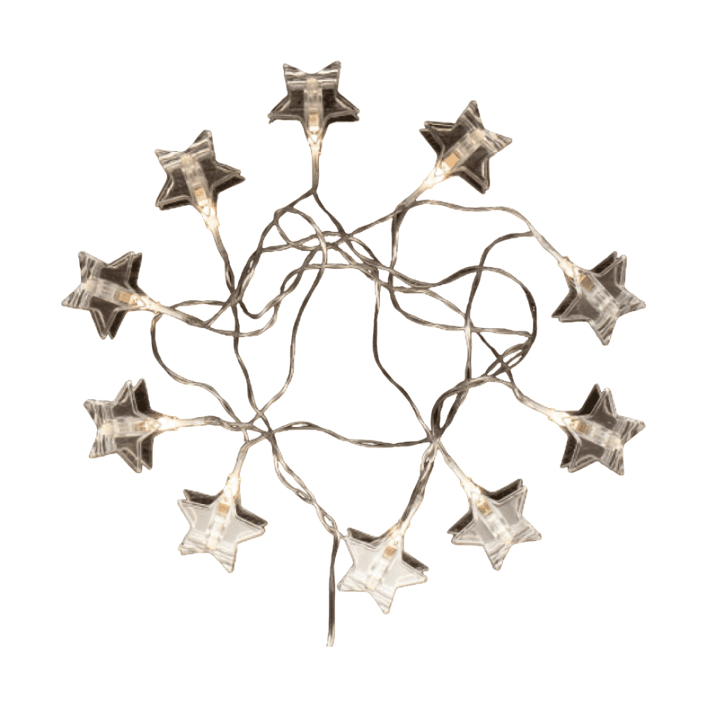 Гирлянда электрическая LED "Нить" с насадками "Прищепка Звезда", 2 м, тепло-белый