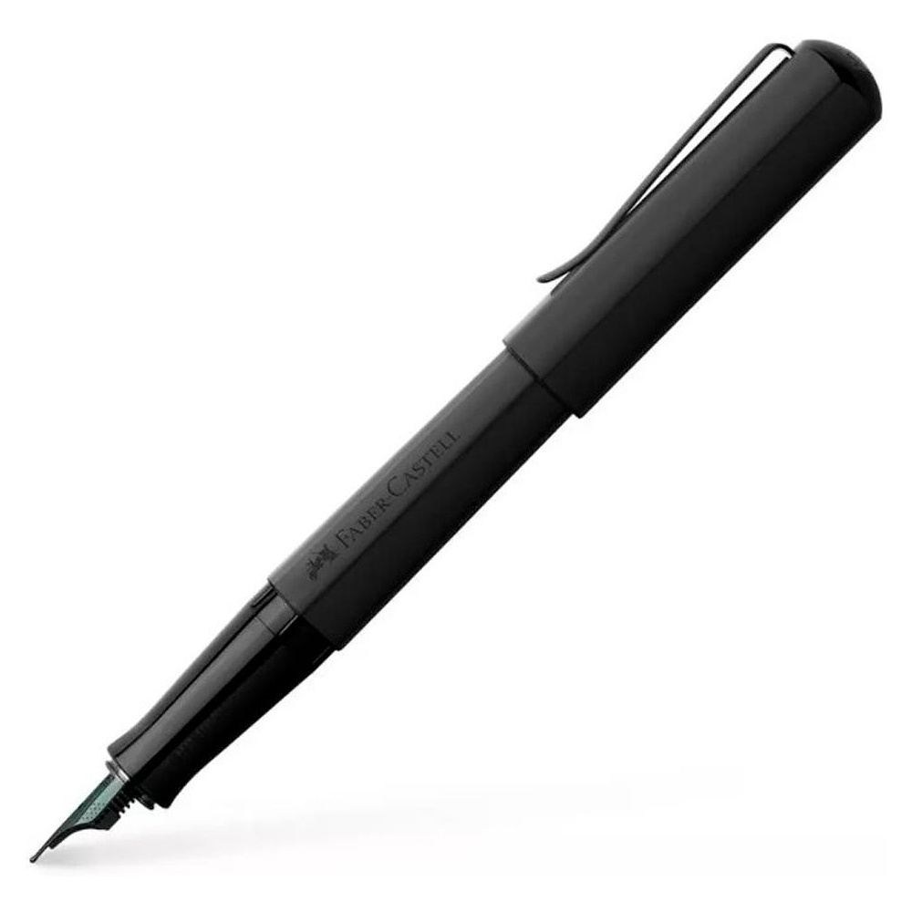 Ручка перьевая "Hexo Black", F, матовый черный, патрон черный