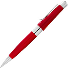 Ручка шариковая автоматическая "Cross Beverly Translucent Red Lacquer", 0.7 мм, красный, серебристый, стерж. черный
