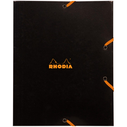Папка на резинках "Rhodia", A5, 40 мм, картон, черный