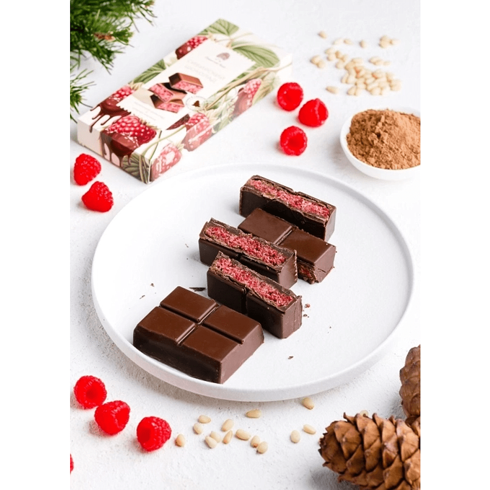 Шоколад молочный "Сибирский кедр", 200 гр., с малиной и тестом катаифи - 2