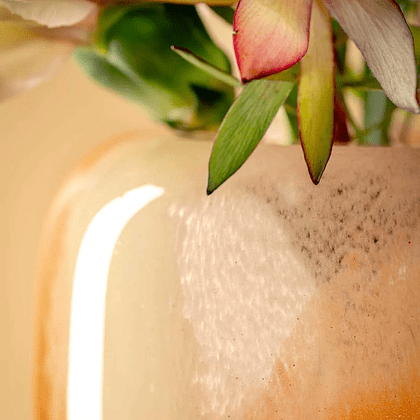 Ваза стеклянная "Cipria", 11 см, оранжевый, кремовый - 5