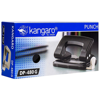 Дырокол Kangaro "DP-480G", 12 листов, черный - 3