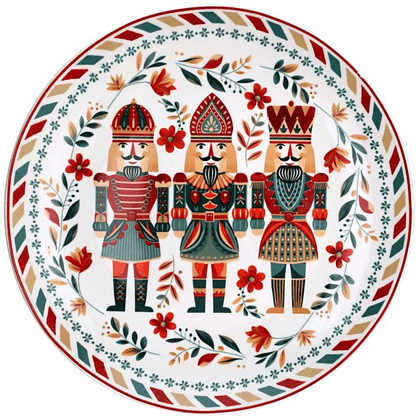 Тарелка фарфоровая "Xmas party", 30 см, разноцветный