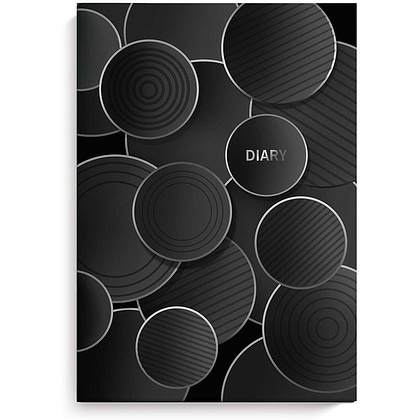 Ежедневник недатированный "Черные шары", А5, 160 страниц, черный