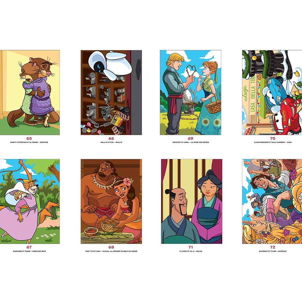 Раскраска по номерам на фрунцузском языке "Coloriages mystères Disney - Love Stories" - 5