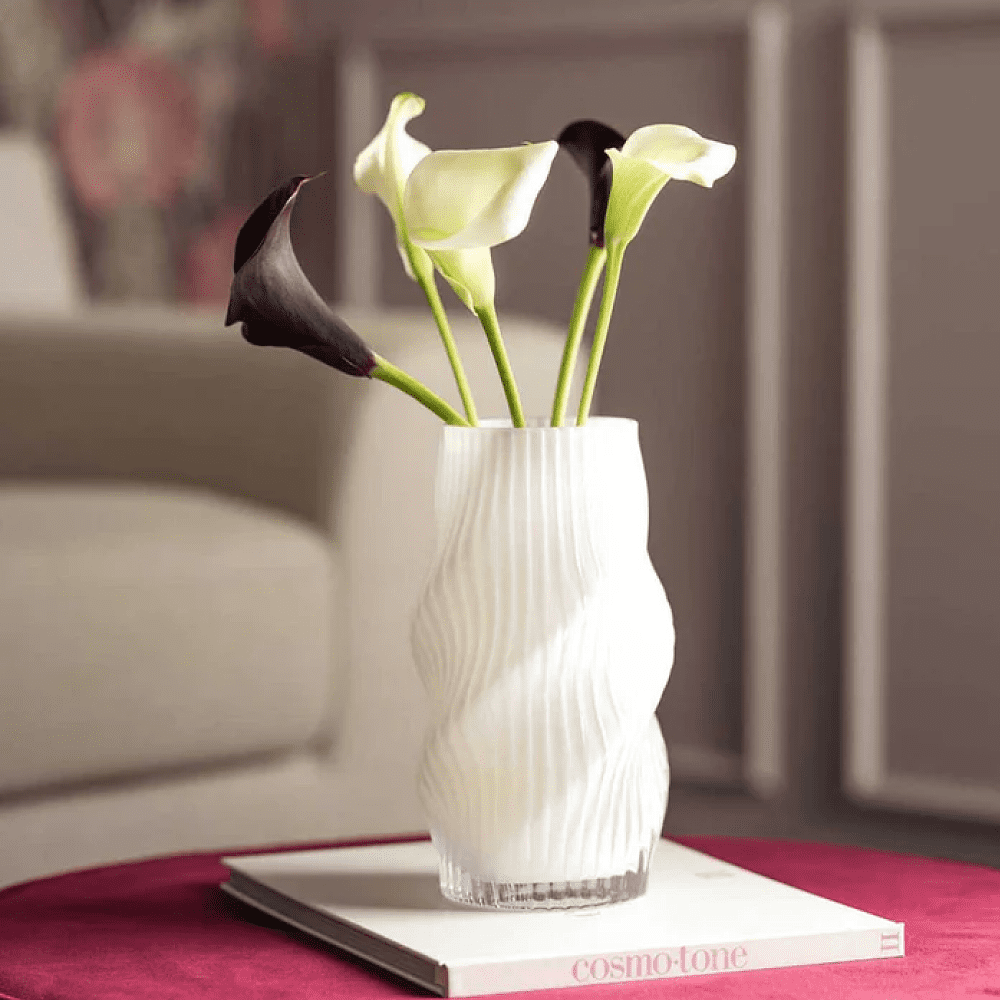 Ваза стеклянная "Verdi", 23 см, белый - 3