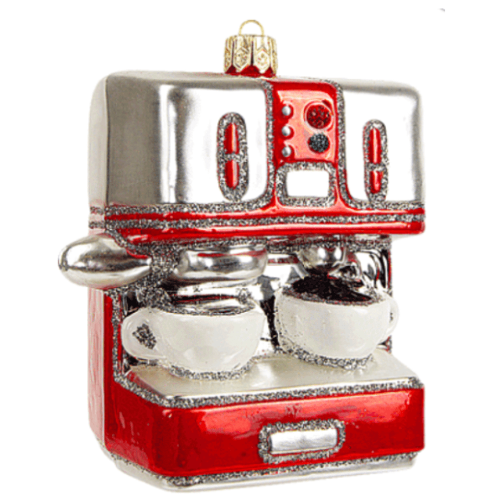 Украшение елочное "Espresso Machine", 8 см, стекло, красный