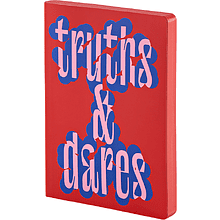 Блокнот "Truth&dares", А5+, 128 листов, в точку, красный, срез красный