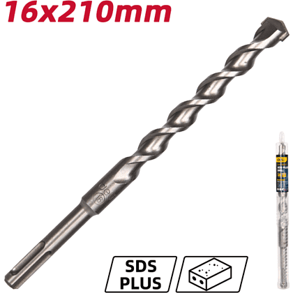 Бур по бетону Deli YS EDH-Y16210, 16 x 210 мм, SDS-PLUS - 2 Бур по бетону Deli YS EDH-Y16210, 16 x 210 мм, SDS-PLUS - 2