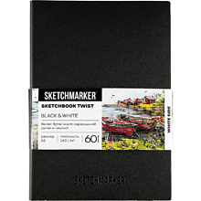 Скетчбук "Sketchmarker Black&White", А5, 120 листов, черный, белый