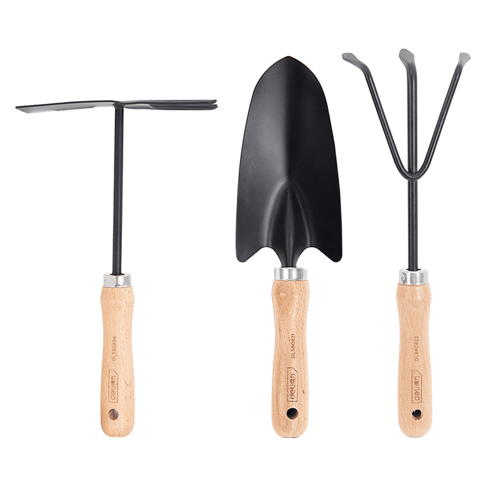 Набор садовых инструментов Deli GS DL580833, 310 мм, 3 шт., деревянная рукоятка Набор садовых инструментов Deli GS DL580833, 310 мм, 3 шт., деревянная рукоятка