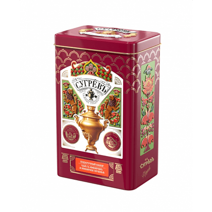 Набор подарочный "Сугревъ. Имбирное чаепитие" (чай и имбирное печенье), 550 г - 2