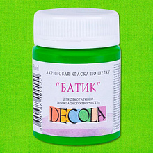 Краска акриловая по шелку перламутровая "Декола", 717 зеленая светлая, 50 мл., банка