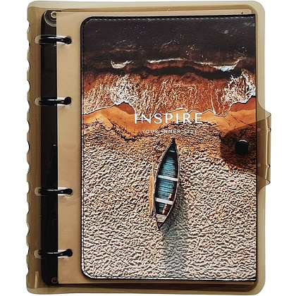 Тетрадь на кольцах "Inspire", B5, 120 листов, клетка, коричневый