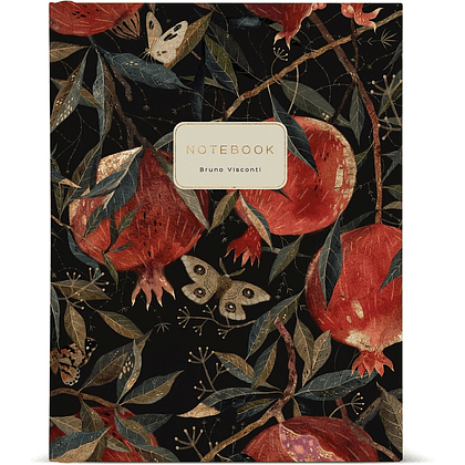 Тетрадь "Flora. Гранат", A5, 80 листов, клетка, на кольцах, черный, красный