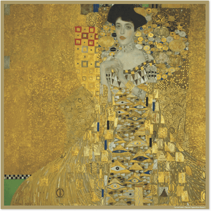 Платок "Золотая Адель", Густав Климт, 90х90 см, искусственный шелк, разноцветный