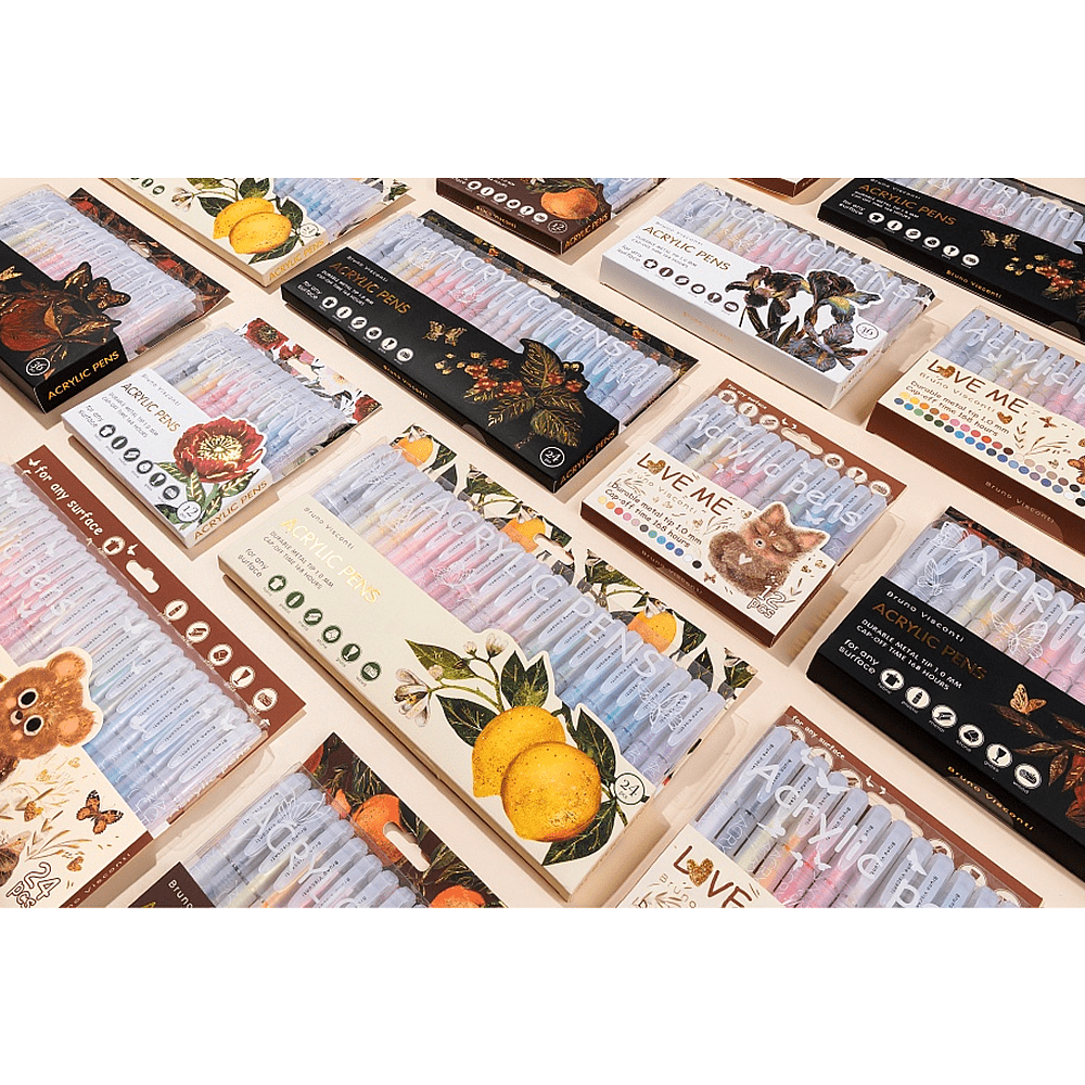 Набор ручек акриловых "Flora. Paradise. Lemons", шариковые, 1 мм., набор 24 шт. - 7