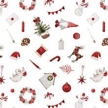 Бумага декоративная в рулоне "Новый год", 1 x 0,7 м