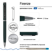Ручка шариковая автоматическая "Firenze", 1.0 мм, зеленый, стерж. синий