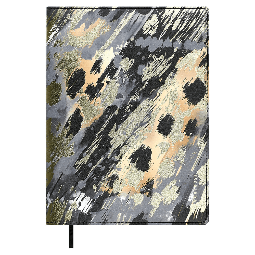 Книга записная "Леопард", А5+, 120 листов, клетка, золотой