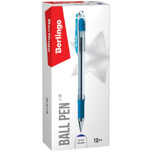Ручка шариковая "Berlingo I-10", 0.4 мм, прозрачный, стерж. синий